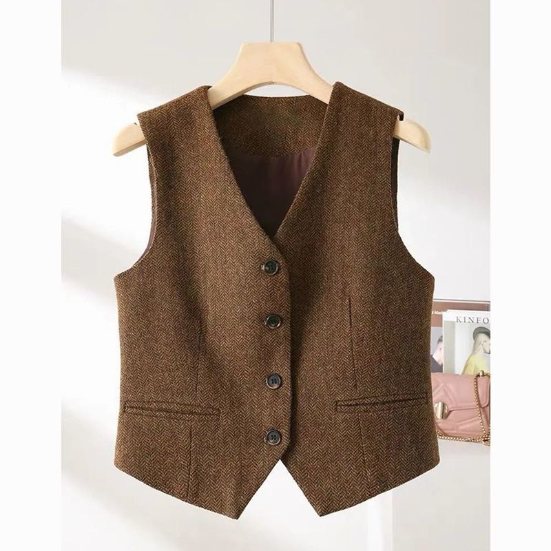 Single Breasted Vest Blazer Workwear