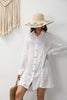Women's White Long Sleeve Shirt Button Up