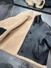 Women’s Short Shearling Two-Sided Leather Jacket Real Fur