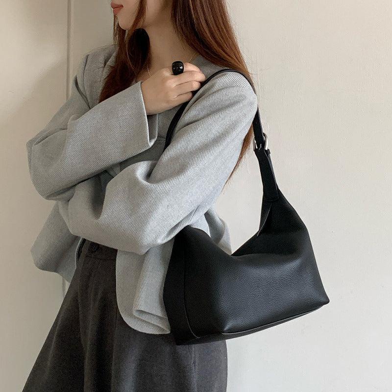 Women’s Top-Grain Leather French Hobo Shoulder Bag