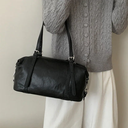 Women Leather Underarm Shoulder Purse With Large Capacity