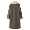 Women Reversible Faux Fur Long Coat Shearling Effect Winter Coat