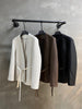 Women Hand Woven Leather Jacket with Open Front Belt