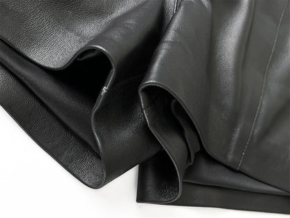 Women’s Leather High Waist Shorts Wide Leg
