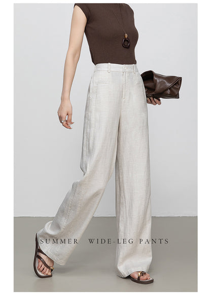 Casual Slacks with high waist summer drape