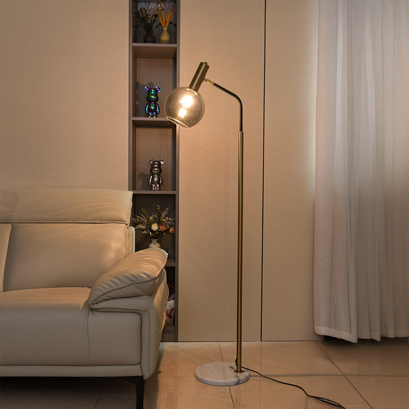 Nordic glass dome marble base floor lamp