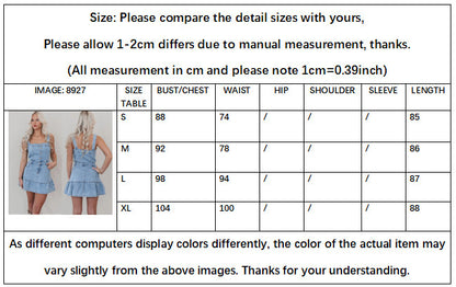 Women’s Sleeveless Mini Denim Dress – Blue Jean Summer Dress