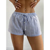 front buttons striped boxer shorts women