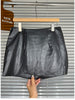 Faux Leather Mini Skirt Punk Motorcycle Bodycon with Metal Belt Straps