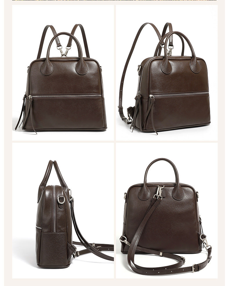 Leather Backpack Women Genuine Cowhide