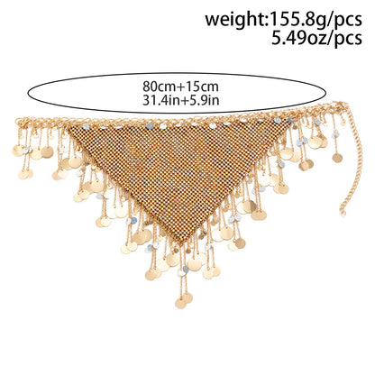 Gold Chainmail Festival Bra & Skirt Set