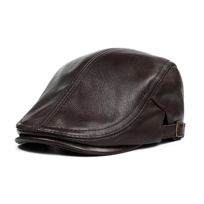 Men’s Genuine Leather Duckbill Cap in Top-Grain Cowhide