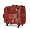 Genuine Leather Trolley Suitcase 20 Inch Cowhide Carry-On Luggage