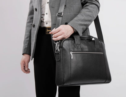 Genuine Leather Men's Office Laptop Bag