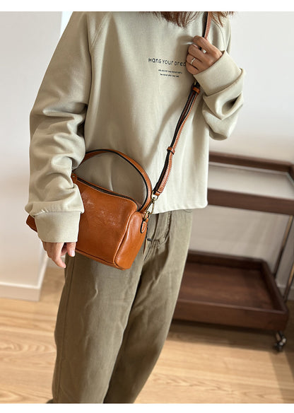 Genuine Leather Shoulder Bag for Women Top Handle
