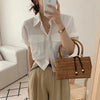 Women Front Pocket Crop Shirts
