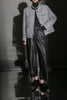 Women Genuine Leather High Waisted Wide Leg Pants