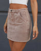 Washed Denim Mini Skirt with Front Pockets