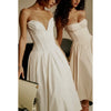 strapless v-neck corset a-line long dress