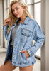 Women's Oversized Drop Shoulder Denim Coat