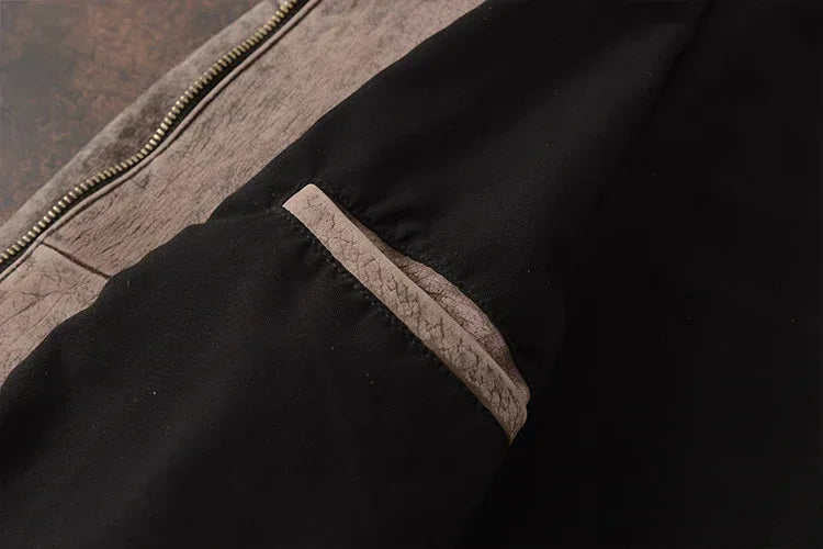 Men Tumbled Cowhide Leather Jacket