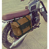 Motorcycle Pannier Bag in Waxed Canvas with Genuine Leather Trim 1