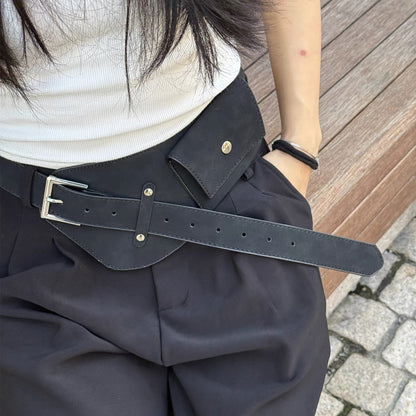 Waist Bag for Women in Faux Suede Wide Belt Style