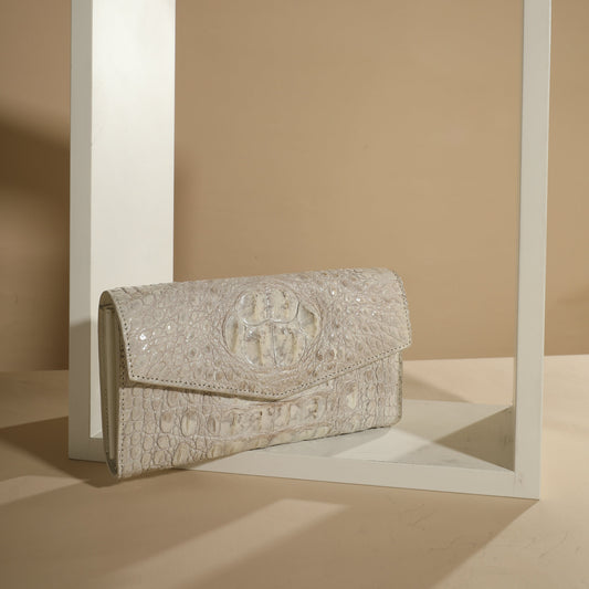 Women Crocodile Leather Wallet Long Clutch Purse