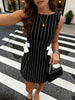 Women summer mini dress sleeveless striped bow tie