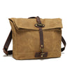 Canvas Messenger Bag with Waxed Finish and Top-Grain Cowhide Leather 1