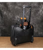 Real Leather Trolley Suitcase Carry-On with Wheels