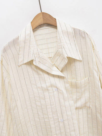 Oversized Striped Long Sleeve Shirt