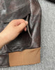 Men’s Heat-Stamped Cowhide Leather Aviator Jacket