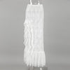 Women’s Sheer Lace High Slit Ruffled White Midi Skirt