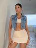 denim jeans cropped top women