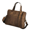 Coffee Brown Leather Office Messenger Bag