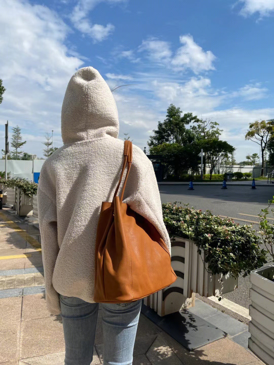 Women Retro Leather Bucket Purse