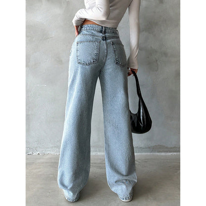 Straight-Leg Denim Jeans