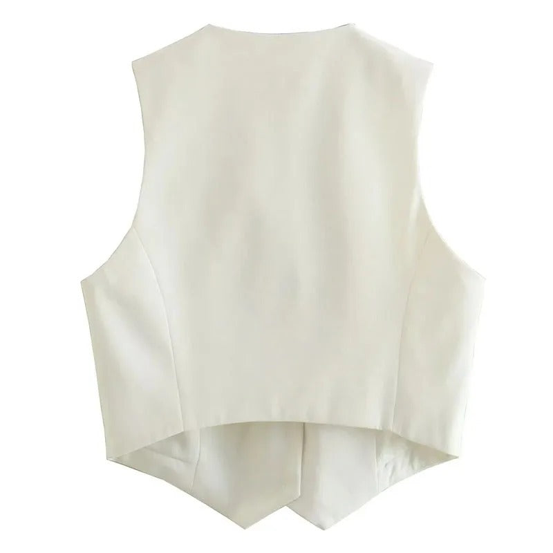 Women's Causal Vest Sleeveless Office Four Buttons