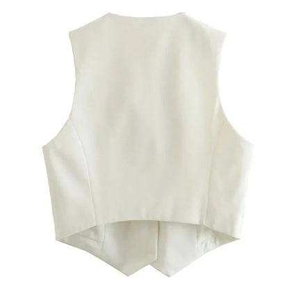 Women's Causal Vest Sleeveless Office Four Buttons