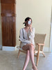 Women's Button Front Puff Sleeve Blouse