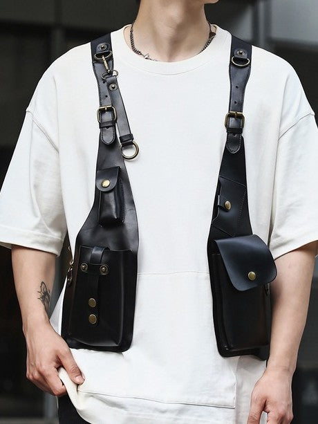 Leather Shoulder Holster Underarm Wallet & Chest Rig Pouch