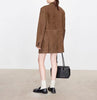 Genuine Leather Suede Jacket Oversized Suit Coat for Women
