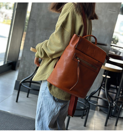 Leather Backpack Women Laptop & Office Use