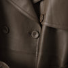 Mid length women leather trench jacket coat