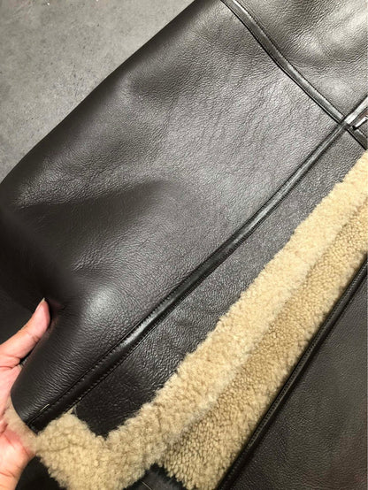 Women’s Oversized Real Fur Leather Trench Coat