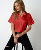Women Satin Batwing Short Sleeve Shirts