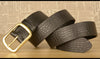 Men Leather Belt with Copper Buckle Crocodile Pattern