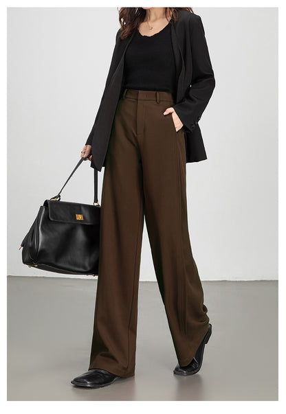 Women casual pants with high waist drape