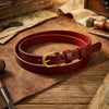 Men's Leather Belt Cowhide Pin Buckle Double Needle Style